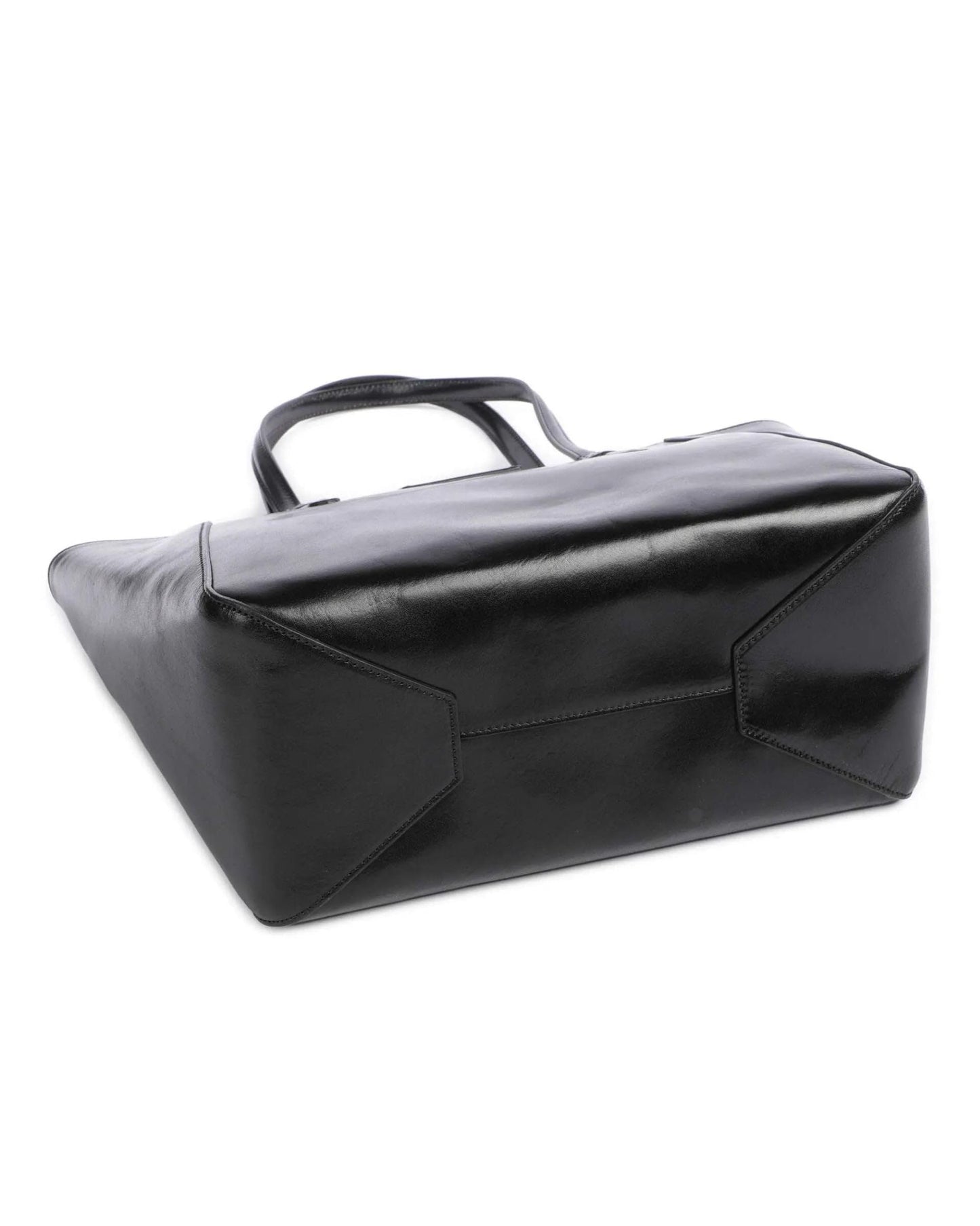 Bolso de mano shopper de piel negra para mujer, diseño elegante y práctico, talla única