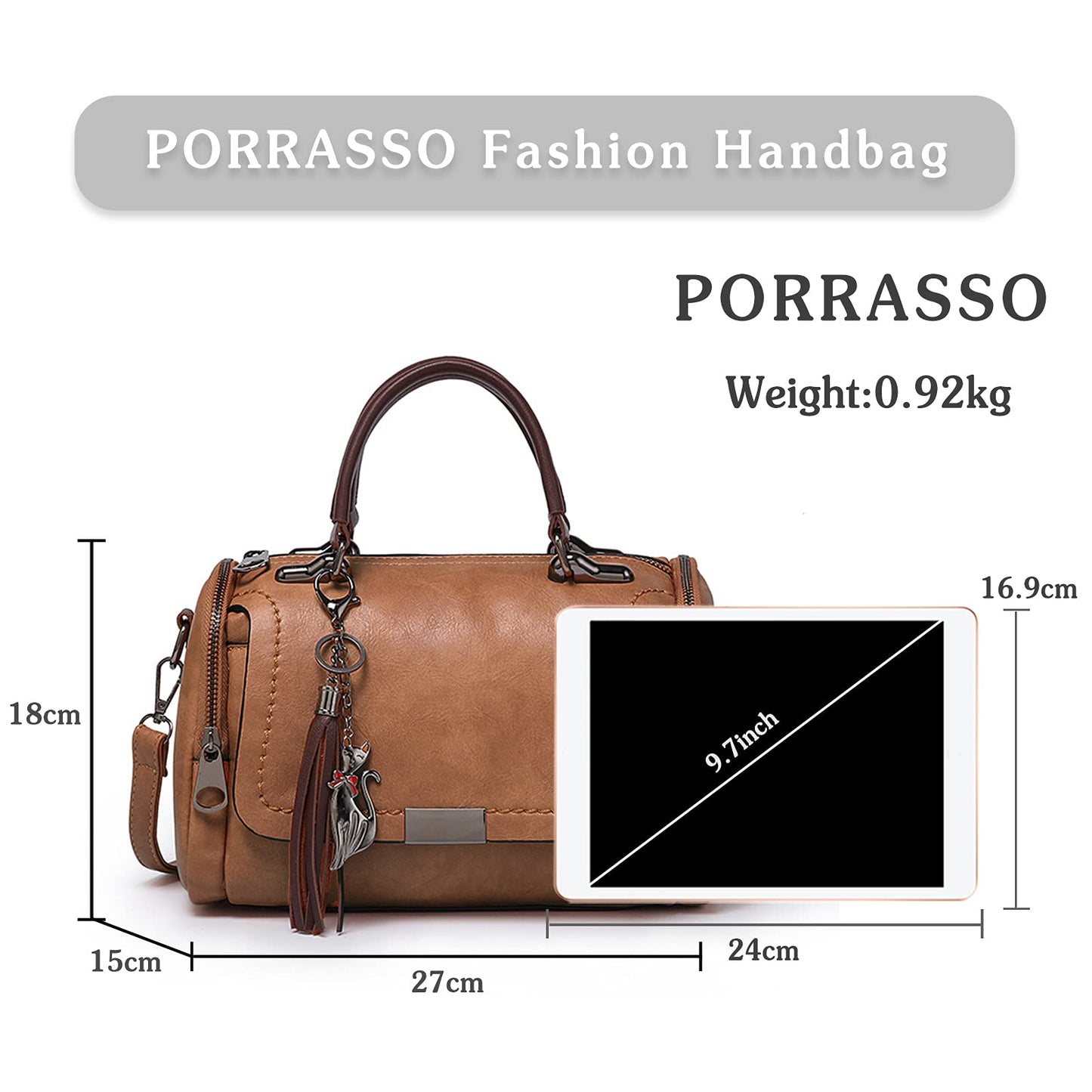 Bolso bandolera impermeable de cuero PU para mujer, estilo retro, color marrón oscuro, ideal para viajes, trabajo y uso diario