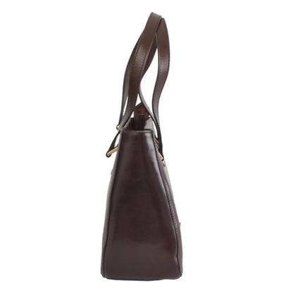 Bolso shopper de hombro para mujer con dos asas, color marrón, estilo elegante y espacioso