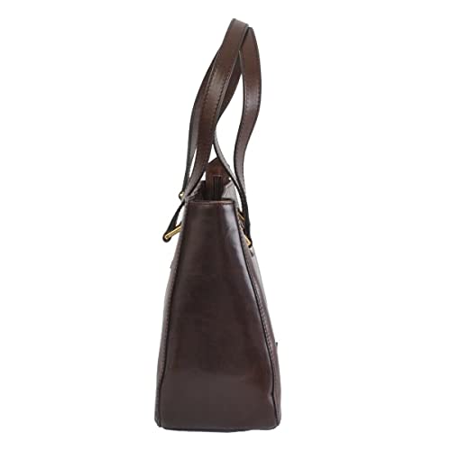 Bolso shopper de hombro para mujer con dos asas, color marrón, estilo elegante y espacioso