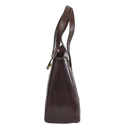 Bolso shopper de hombro para mujer con dos asas, color marrón, estilo elegante y espacioso
