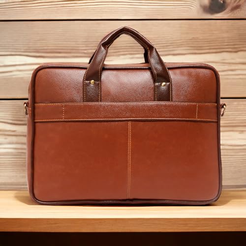 Bolso bandolera unisex de piel sintética marrón, diseño elegante y duradero, estilo bolso mensajero