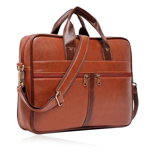 Bolso bandolera unisex de piel sintética marrón, diseño elegante y duradero, estilo bolso mensajero