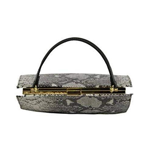 Bolso rígido de piel auténtica con estampado de pitón, diseño elegante y sofisticado, fabricado en Italia