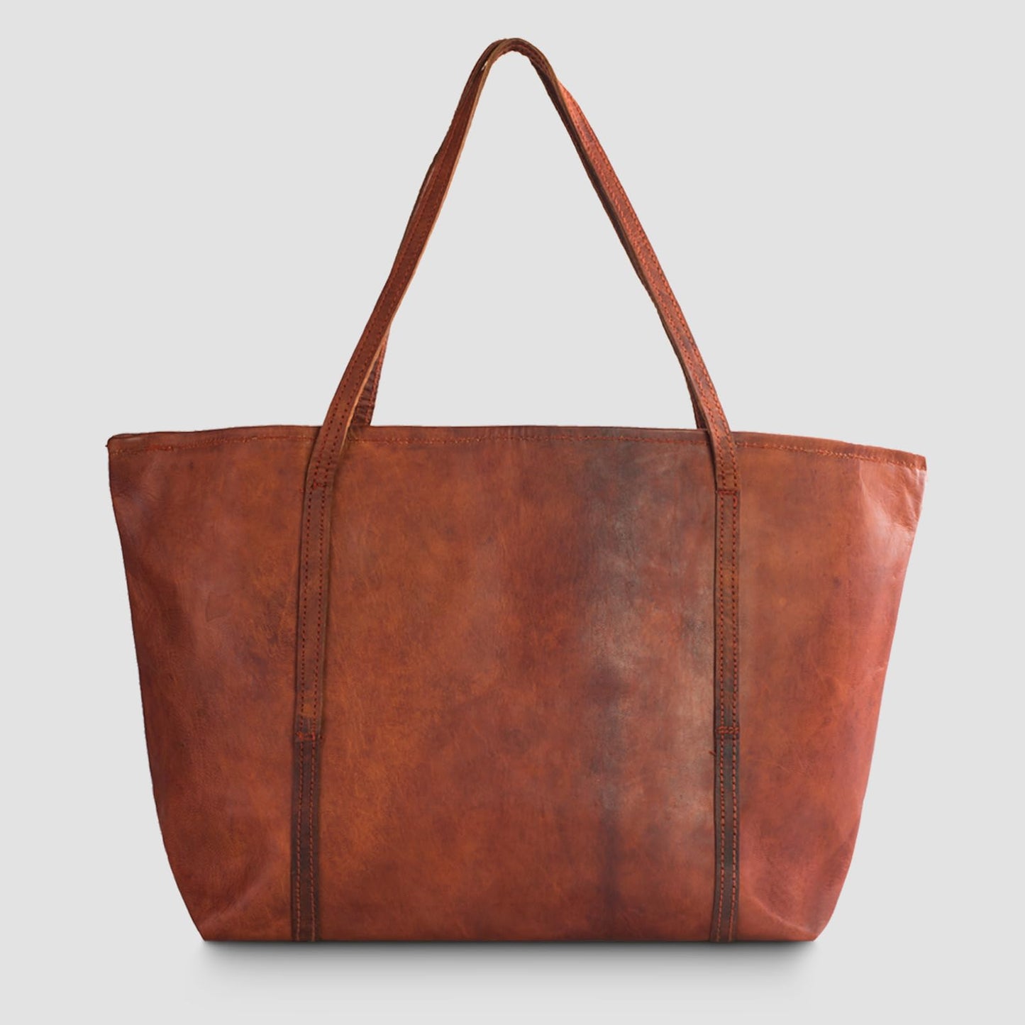 Bolso de mano shopper para mujer de cuero genuino premium, compatible con portátiles de hasta 16 pulgadas, ideal para trabajo, universidad y uso diario, color marrón