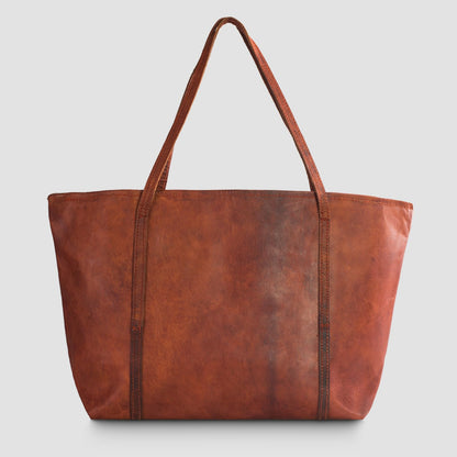 Bolso de mano shopper para mujer de cuero genuino premium, compatible con portátiles de hasta 16 pulgadas, ideal para trabajo, universidad y uso diario, color marrón