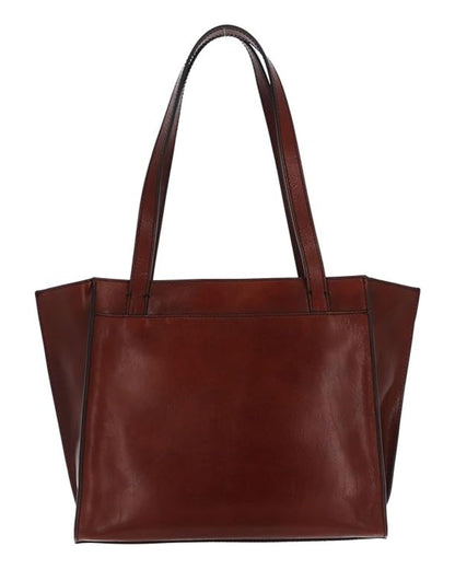 Bolso de compras para mujer de cuero marrón, diseño resistente y práctico