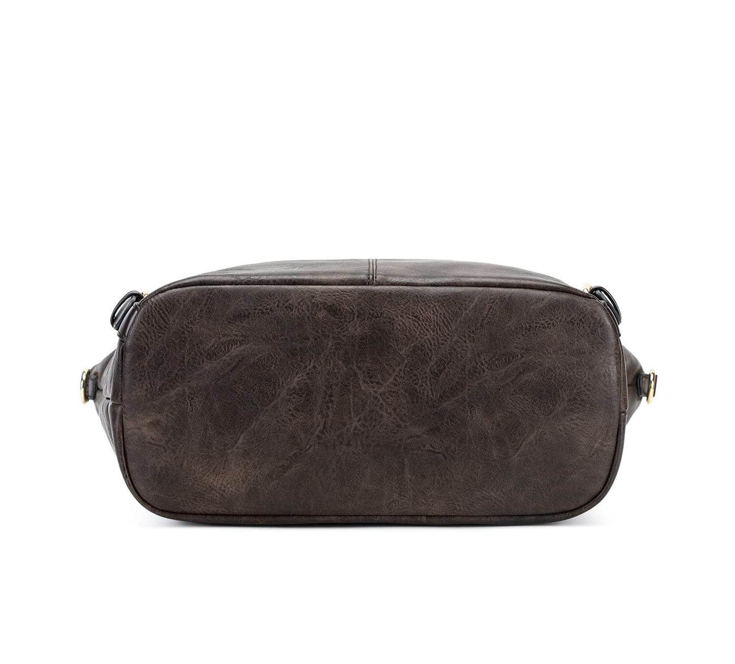 Bolso de mano y bolso de hombro para mujer de cuero PU con correa ajustable, color café oscuro, tamaño grande, estilo moderno y práctico