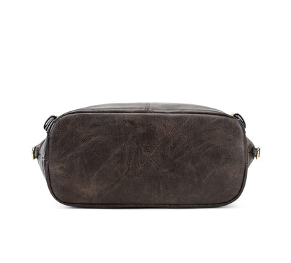 Bolso de mano y bolso de hombro para mujer de cuero PU con correa ajustable, color café oscuro, tamaño grande, estilo moderno y práctico