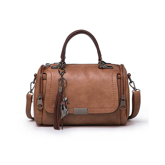 Bolso bandolera impermeable de cuero PU para mujer, estilo retro, color marrón oscuro, ideal para viajes, trabajo y uso diario