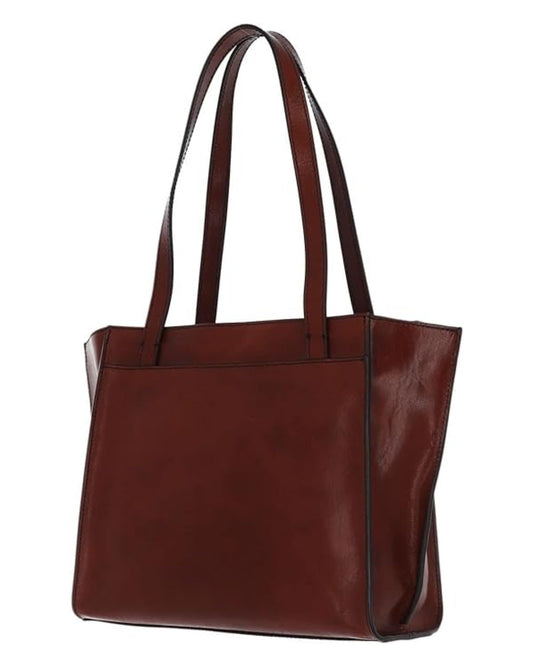 Bolso de compras para mujer de cuero marrón, diseño resistente y práctico