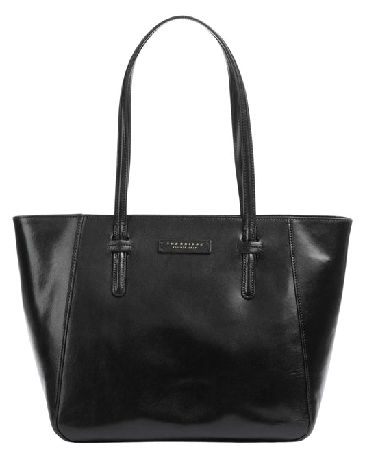Bolso de mano shopper de piel negra para mujer, diseño elegante y práctico, talla única