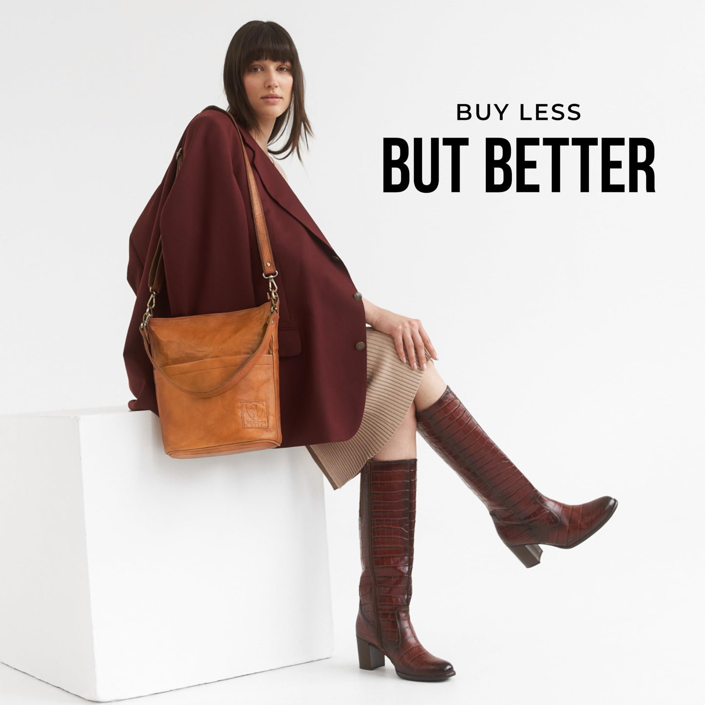 Bolso de hombro vintage de piel auténtica para mujer, color marrón, estilo clásico y versátil