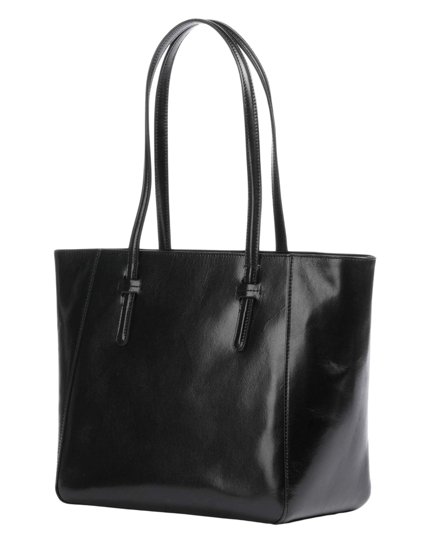 Bolso de mano shopper de piel negra para mujer, diseño elegante y práctico, talla única