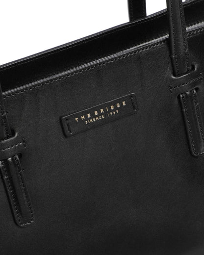 Bolso de mano shopper de piel negra para mujer, diseño elegante y práctico, talla única